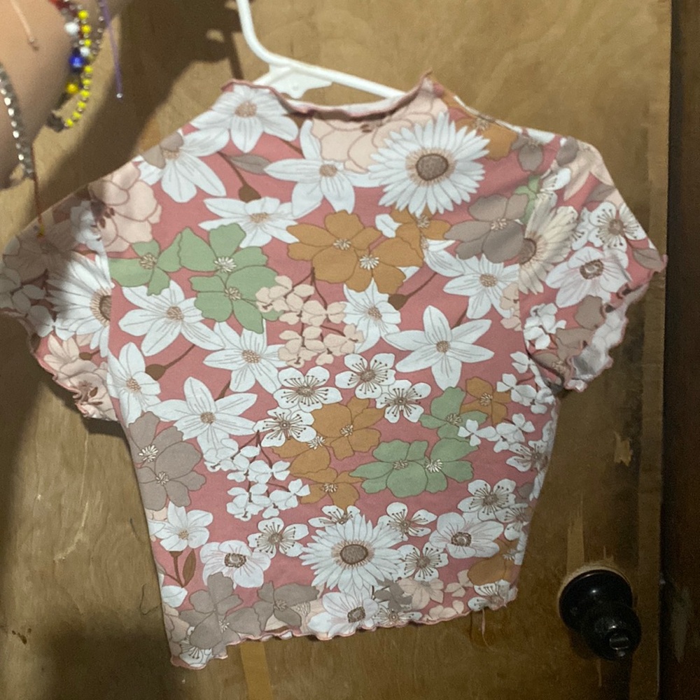 Floral turtleneck crop top